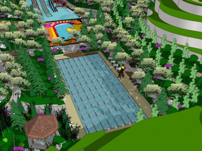 Sketchup景观模型|廊架景观，现代风格