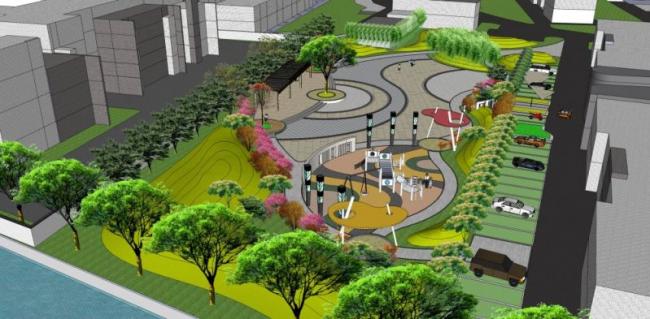 Sketchup景观模型|公园景观，现代风格