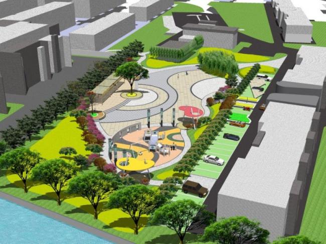 Sketchup景观模型|公园景观，现代风格