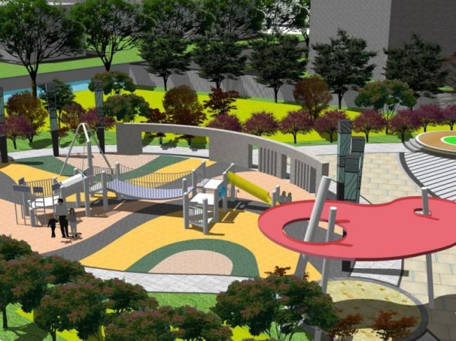 Sketchup景观模型|公园景观，现代风格