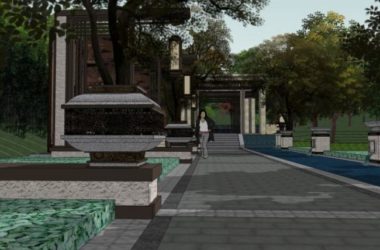 Sketchup景观模型|庭院景观，古典风格-BIM建筑网