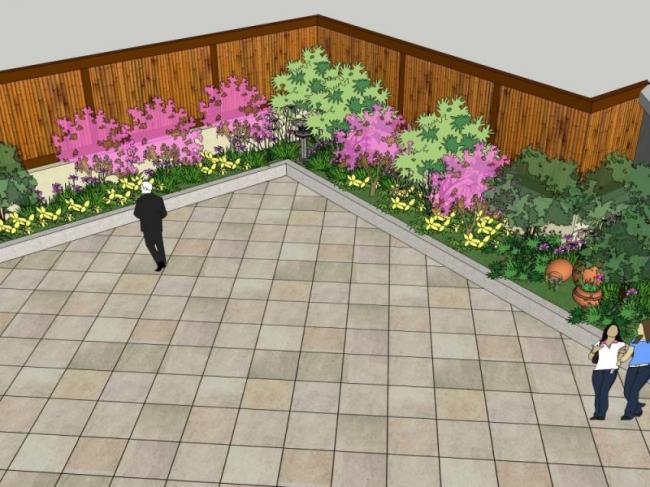 Sketchup景观模型|屋顶花园景观，现代风格