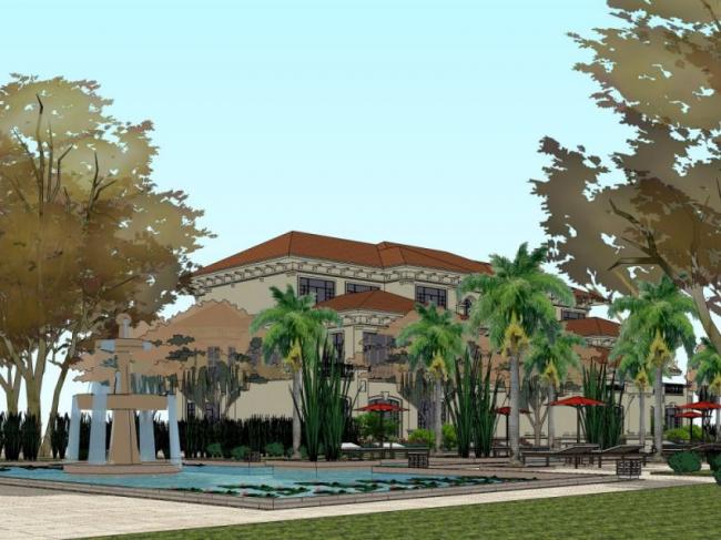 Sketchup景观模型|别墅景观，古典风格