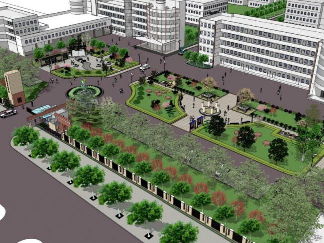 Sketchup景观模型|办公场景，现代风格