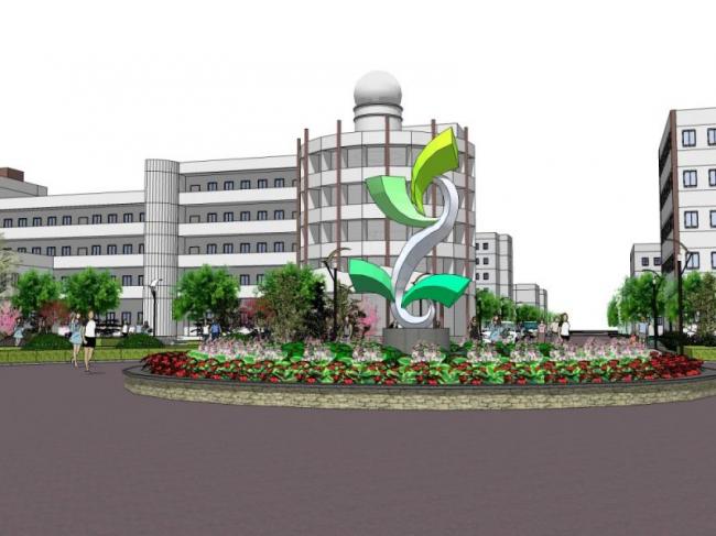 Sketchup景观模型|办公场景，现代风格