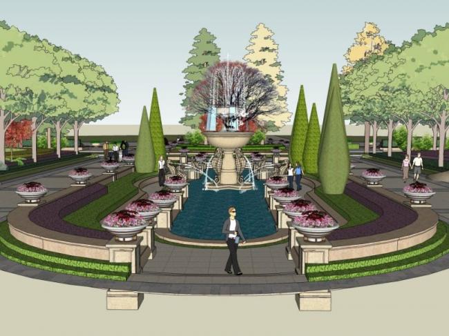 Sketchup景观模型|广场景观，古典风格