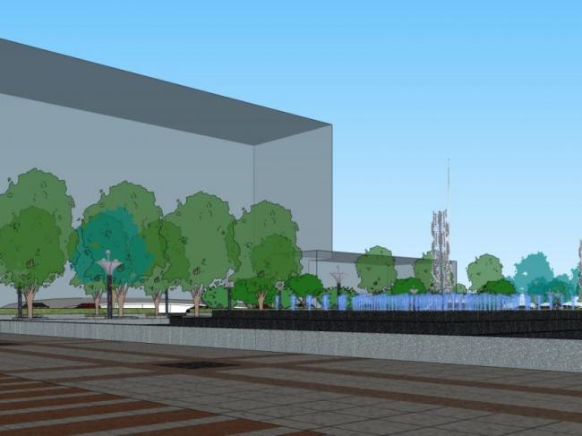 Sketchup景观模型|广场景观，现代风格