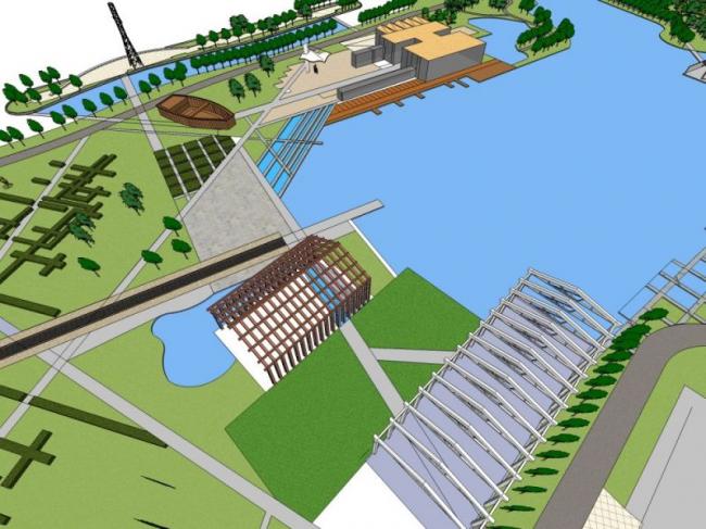 Sketchup景观模型|公园景观，现代风格