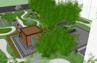 Sketchup景观模型|庭院景观，新中式风格-BIM建筑网