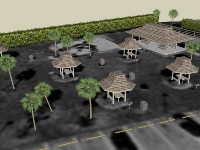 Sketchup景观模型|公园景观，中式风格