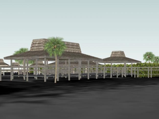 Sketchup景观模型|公园景观，中式风格