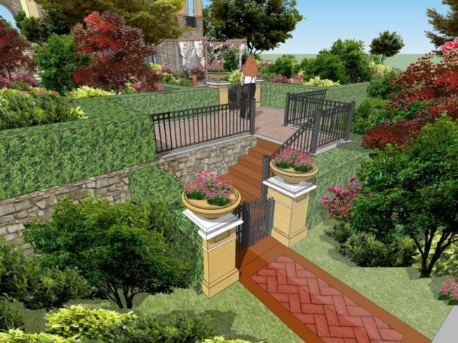 Sketchup景观模型|小区景观，住宅景观，古典风格