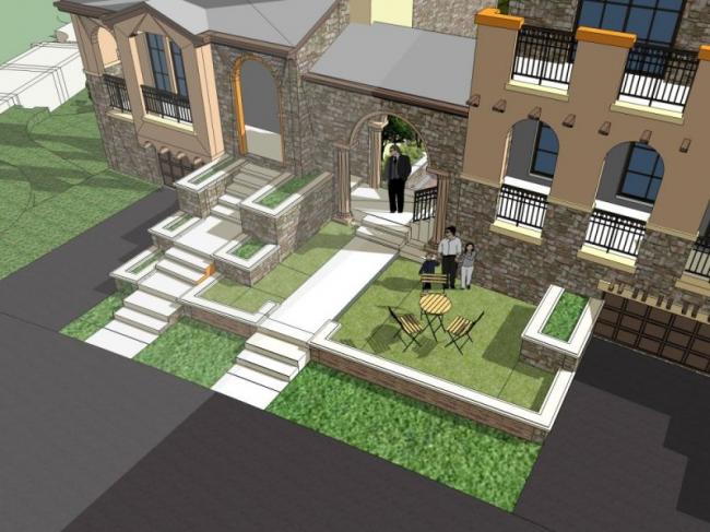 Sketchup景观模型|小区景观，住宅景观，古典风格