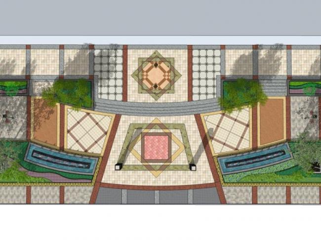 Sketchup景观模型|商业景观，道路景观，现代风格