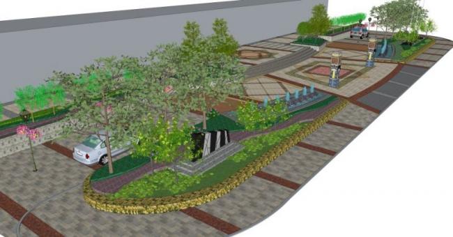 Sketchup景观模型|商业景观，道路景观，现代风格