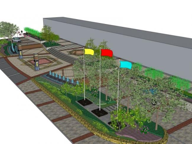 Sketchup景观模型|商业景观，道路景观，现代风格
