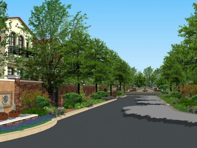 Sketchup景观模型|小区景观，别墅景观，古典风格