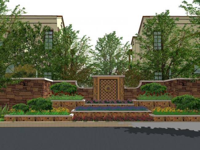 Sketchup景观模型|小区景观，别墅景观，古典风格