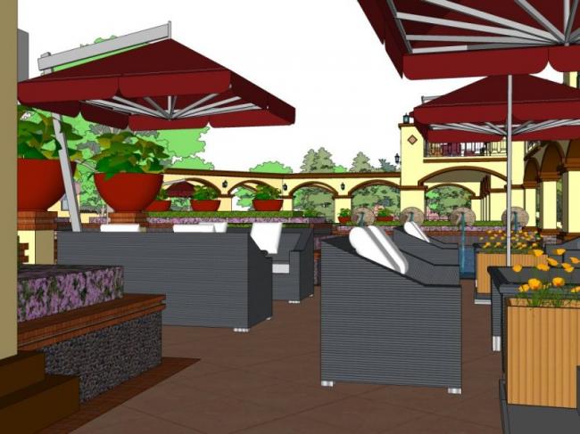 Sketchup景观模型|滨水景观，古典风格