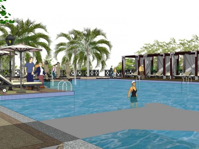 Sketchup景观模型|滨水景观，休闲景观，现代风格