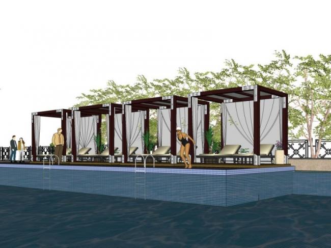 Sketchup景观模型|滨水景观，休闲景观，现代风格