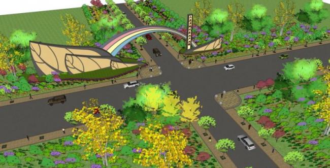 Sketchup景观模型|街道景观，现代风格