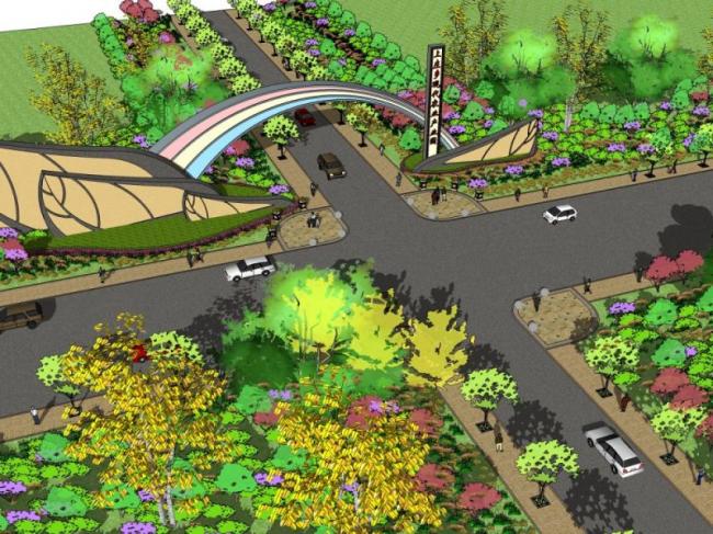 Sketchup景观模型|街道景观，现代风格