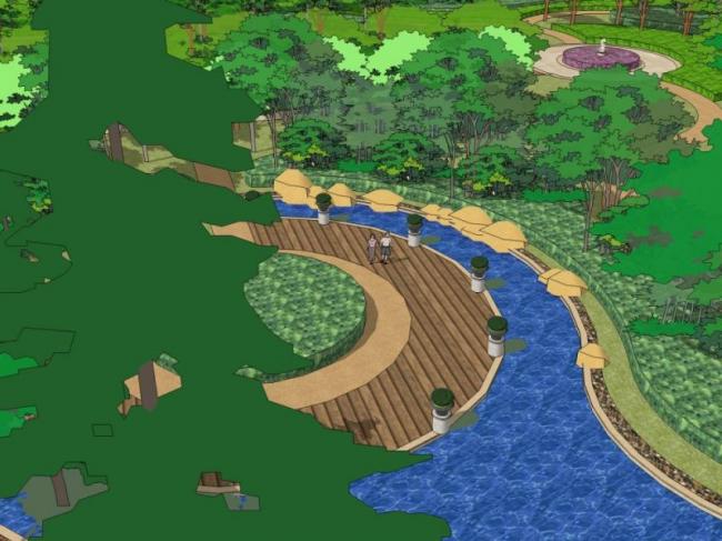 Sketchup景观模型|商业景观，现代风格