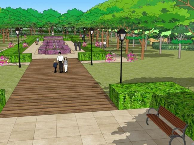 Sketchup景观模型|商业景观，现代风格