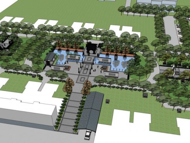 Sketchup景观模型|小区景观，住宅景观，新中式风格