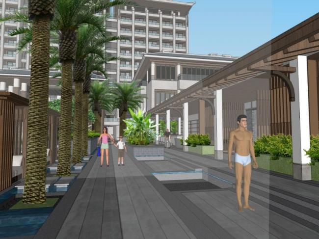 Sketchup景观模型|酒店景观，泳池景观，古典风格