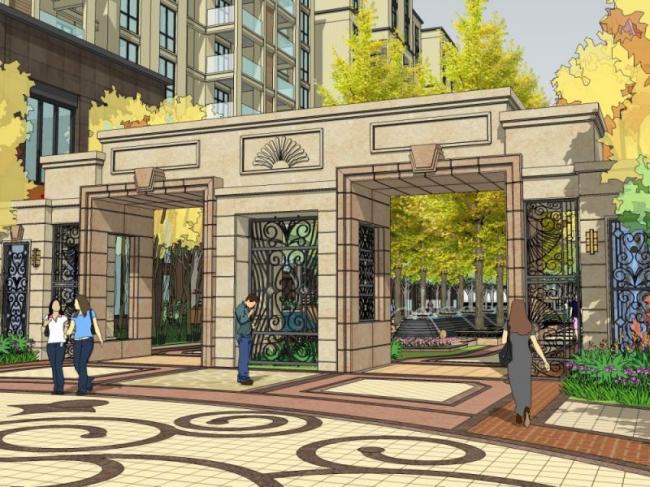 Sketchup景观模型|小区景观，住宅景观，古典风格