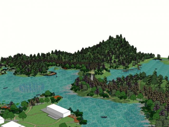 Sketchup景观模型|公园景观，现代风格