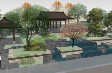 Sketchup景观模型|庭院景观，中式风格-BIM建筑网