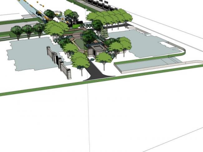Sketchup景观模型|公园景观，古典风格
