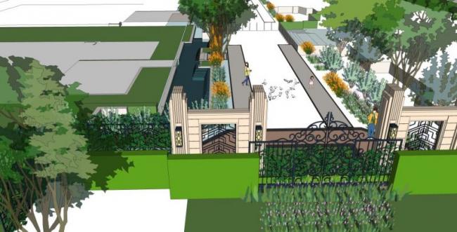 Sketchup景观模型|公园景观，古典风格