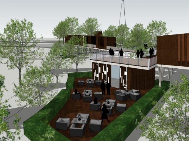 Sketchup景观模型|天桥景观，现代风格