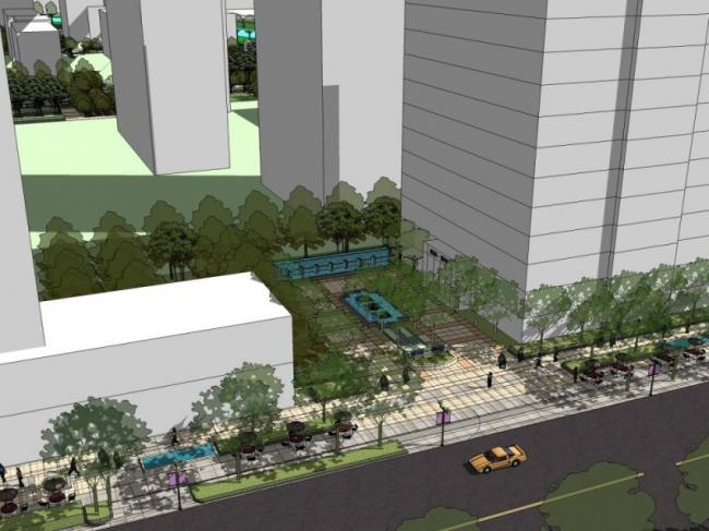 Sketchup景观模型|城市规划景观，住宅景观，现代风格