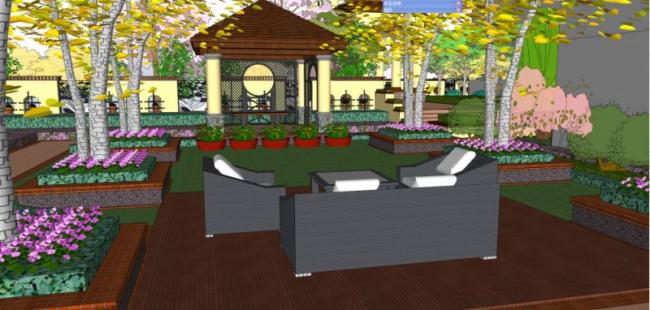 Sketchup景观模型|小区景观，住宅景观，地中海风格，古典风格