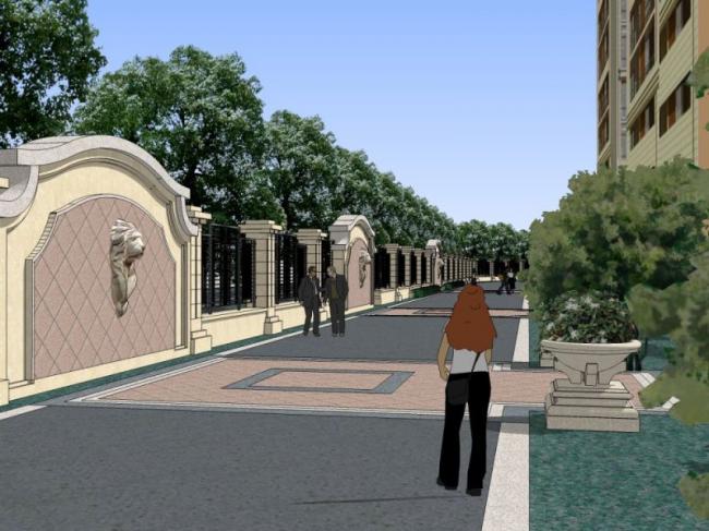 Sketchup景观模型|小区景观，住宅景观，古典风格