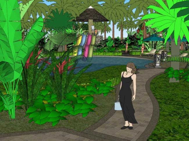 Sketchup景观模型|休闲景观，现代风格