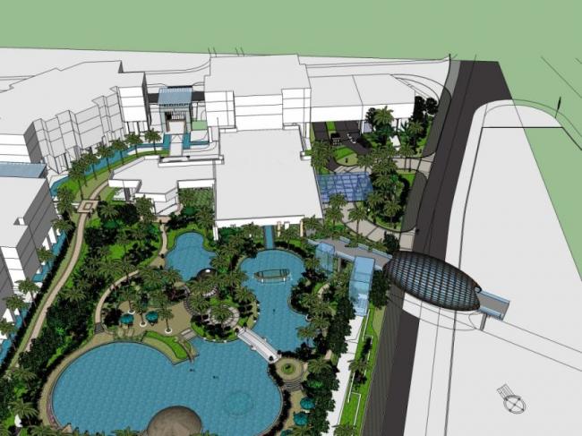 Sketchup景观模型|休闲景观，现代风格