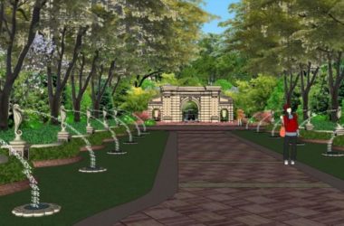 Sketchup景观模型|小区景观，住宅景观，古典风格-BIM建筑网