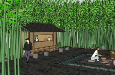 Sketchup景观模型|景观设计，庭院景观，中式风格-BIM建筑网