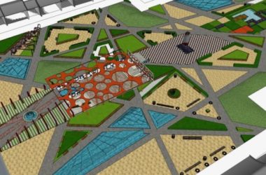 Sketchup景观模型|广场景观，现代风格-BIM建筑网