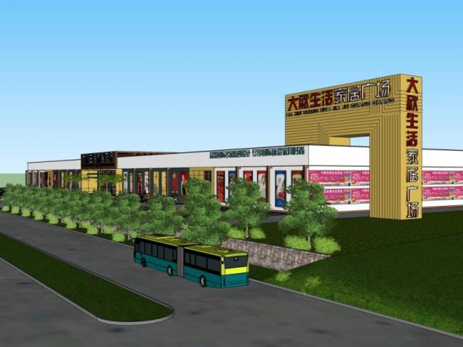 Sketchup景观模型|广场景观，商业景观，现代风格