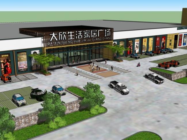 Sketchup景观模型|广场景观，商业景观，现代风格