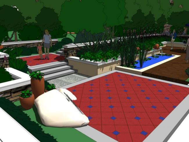 Sketchup景观模型|商业景观，现代风格