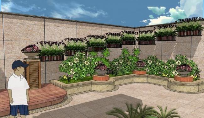 Sketchup景观模型|别墅景观，花园庭院景观，古典风格