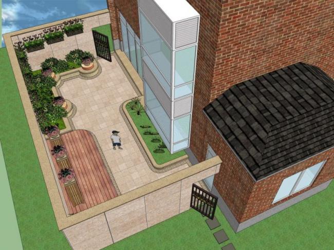 Sketchup景观模型|别墅景观，花园庭院景观，古典风格